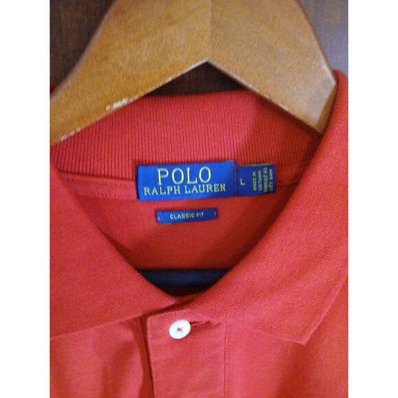 NEW Polo Ralph Lauren Men's Classic-Fit Mesh Polo Shirt Size L Red/Navy Logo - Picture 2 of 10